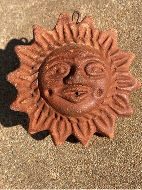 Terracotta Sun Face Celestial Garden Ornament Terracotta Sunburst